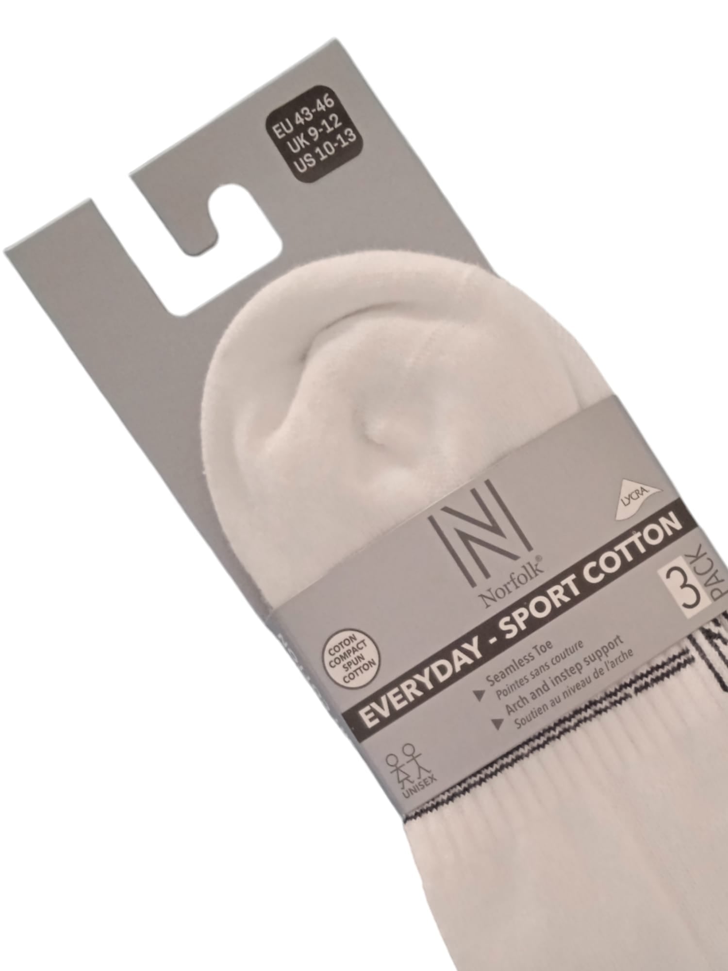 Fresh Premium Beyaz Pamuklu Günlük Spor Çorap 3'lü Paket