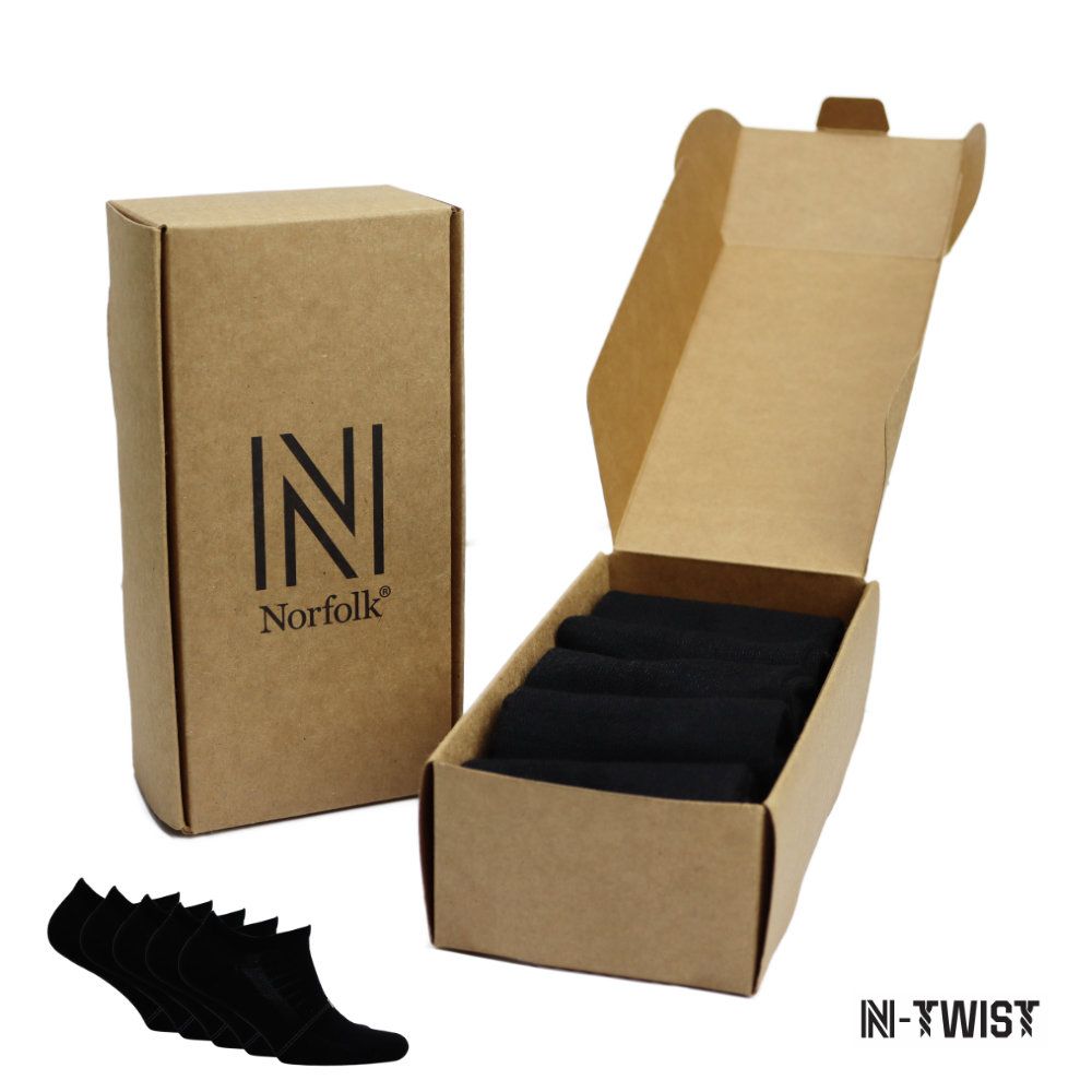 Fresh N-Twist Premium Bambu ve Pamuklu Günlük Spor Çorap Siyah 5 Çift - Kraft Kutu