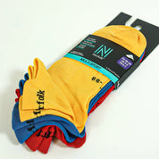 IZZY Multi-Sport Ultra Hafif Düşük Kesim Çorap 3'lü Paket Sarı/Mavi/Kırmızı