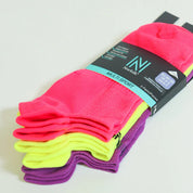 IZZY Multi-Sport Ultra Hafif Düşük Kesim Çorap 3'lü Paket Fuşya/Sarı/Mor