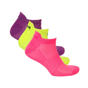 IZZY Multi-Sport Ultra Hafif Düşük Kesim Çorap 3'lü Paket Fuşya/Sarı/Mor