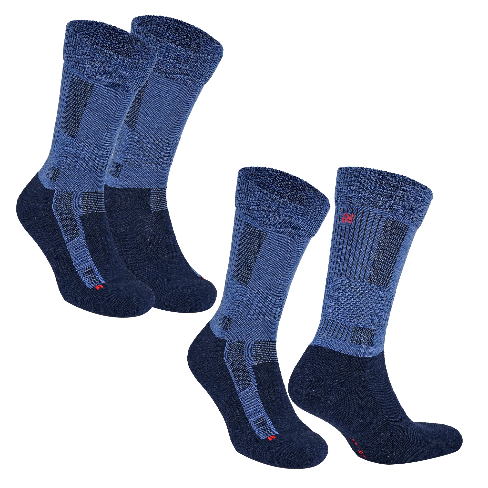 LEONARDO Merino Yünü Outdoor Yürüyüş Çorabı 2'li Paket Lacivert