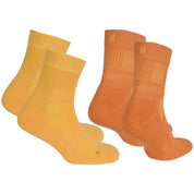 Leonardo QTR Merinos Yünü Yastıklamalı Bisiklet/Yürüyüş Çorabı 2'li Paket Sarı/Turuncu