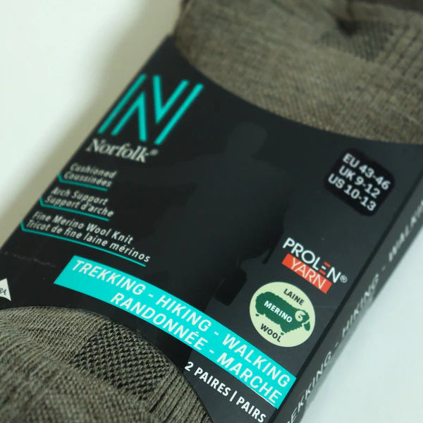 LEONARDO Merino Yünü Outdoor Yürüyüş Çorabı 2'li Paket Kahverengi