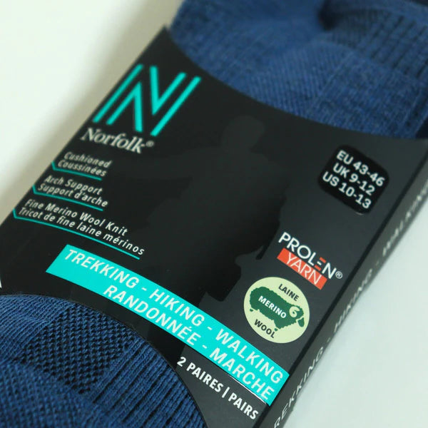 LEONARDO Merino Yünü Outdoor Yürüyüş Çorabı 2'li Paket Lacivert