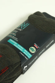 LEONARDO Merino Yünü Outdoor Yürüyüş Çorabı 2'li Paket Yeşil