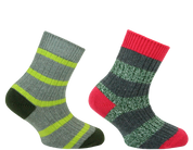 Mario Günlük Çocuk Çorabı 2'li Paket Yeşil/Gri