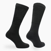 Morgan Stretch+ Teknolojisine Sahip Yün - Ekstra Geniş Diz Altı Ödem Çorabı Siyah