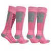 Courchevel Kids Merino Yünü Hafif Çocuk Kayak Çorabı 2'li Paket - Pembe