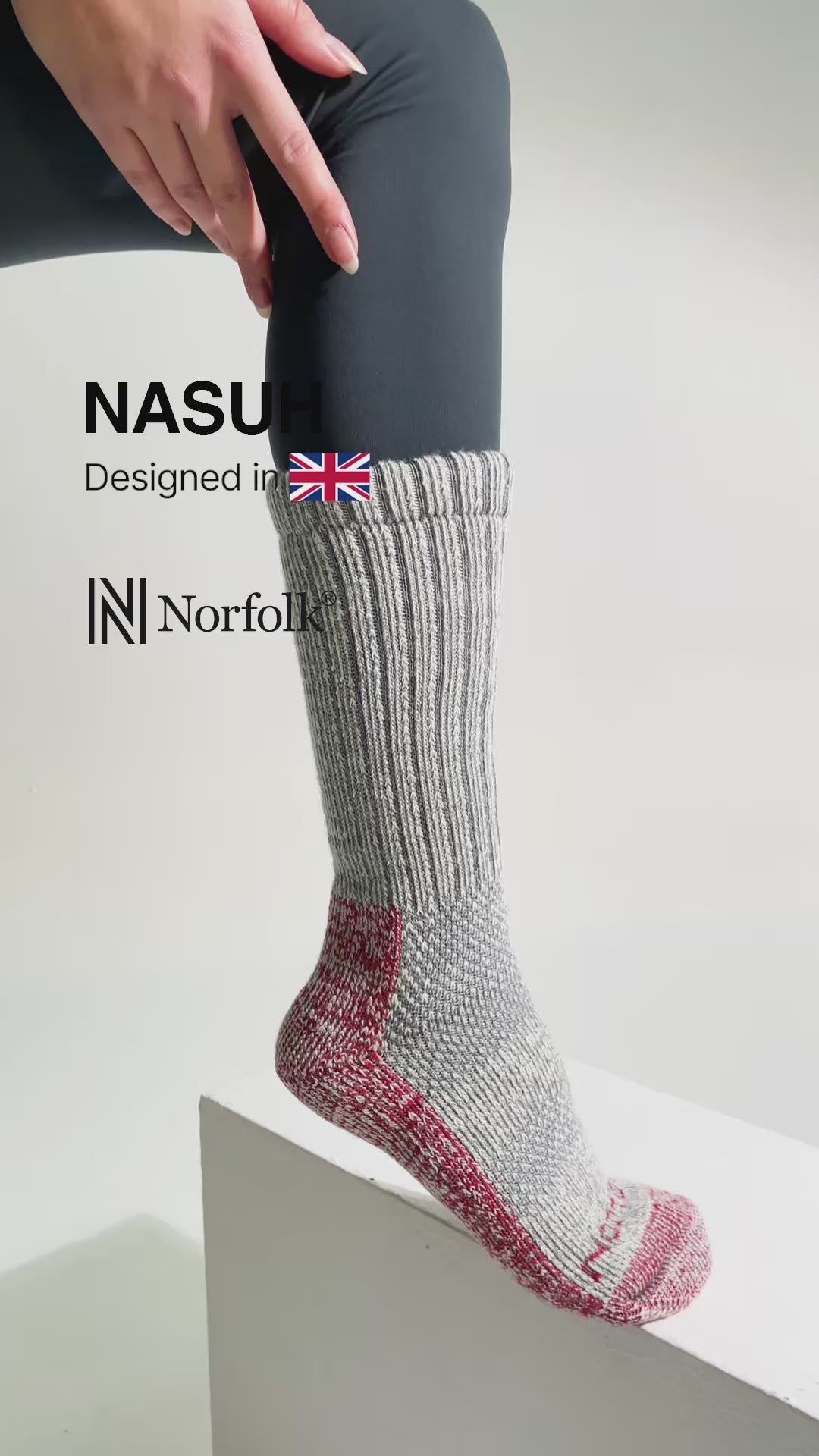 NASUH 2.0 — Kalın -Tam Yastıklamalı - Zorlu Doğa ve Ekstrem Soğuk Hava İçin Outdoor Termal Yürüyüş Çorabı Kırmızı