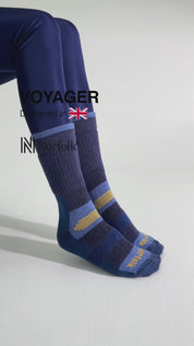 VOYAGER 2.0 Termal Merinos Yünlü Tam Yastıklı Outdoor Yürüyüş Çorabı - Lacivert