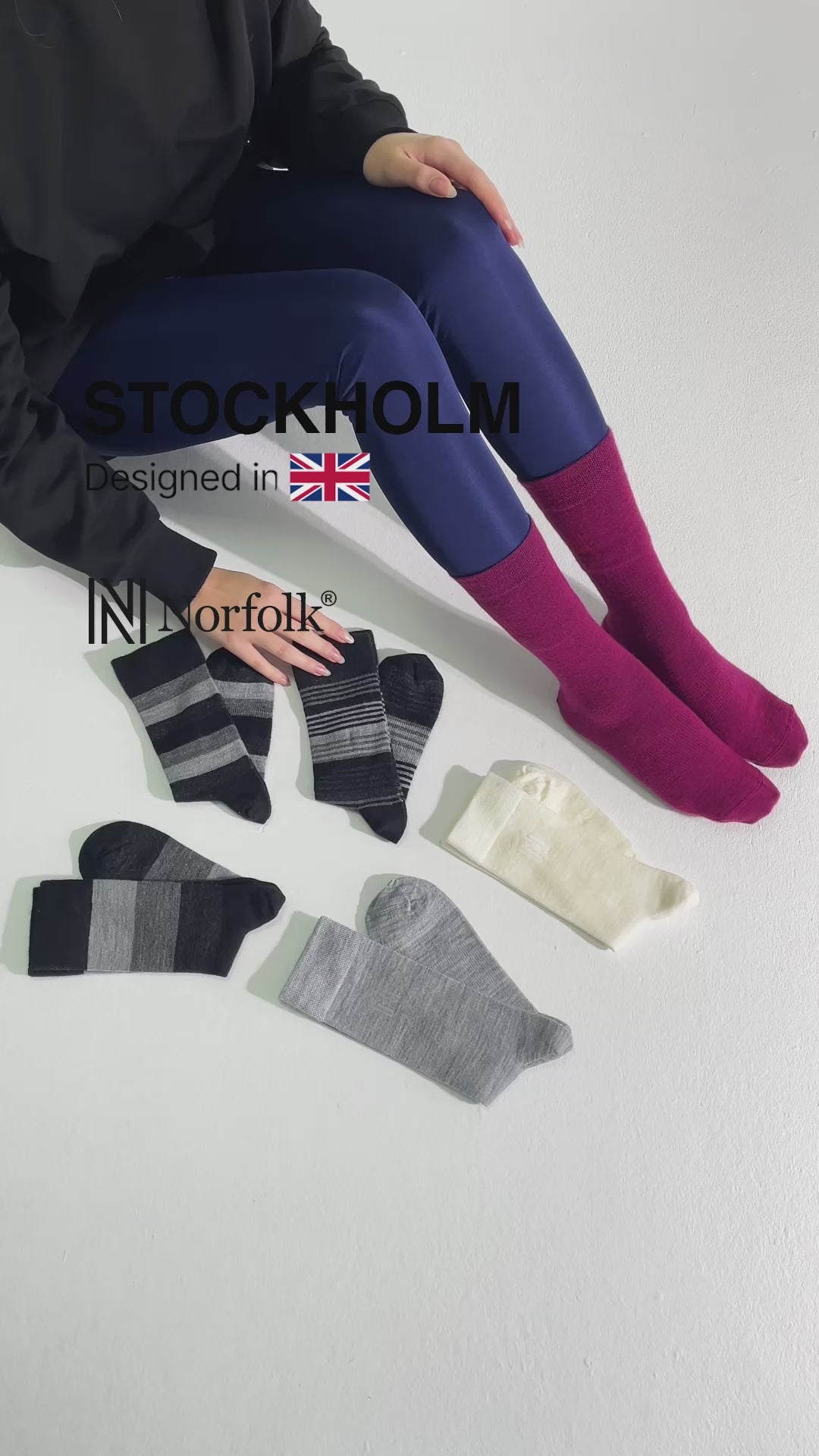 STOCKHOLM Merinos Yünü İnce Örgü Premium Gündelik Günlük Çorap 3'lü Paket Kahve Tonları