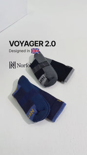 VOYAGER 2.0 Termal Merinos Yünlü Tam Yastıklı Outdoor Yürüyüş Çorabı - Lacivert