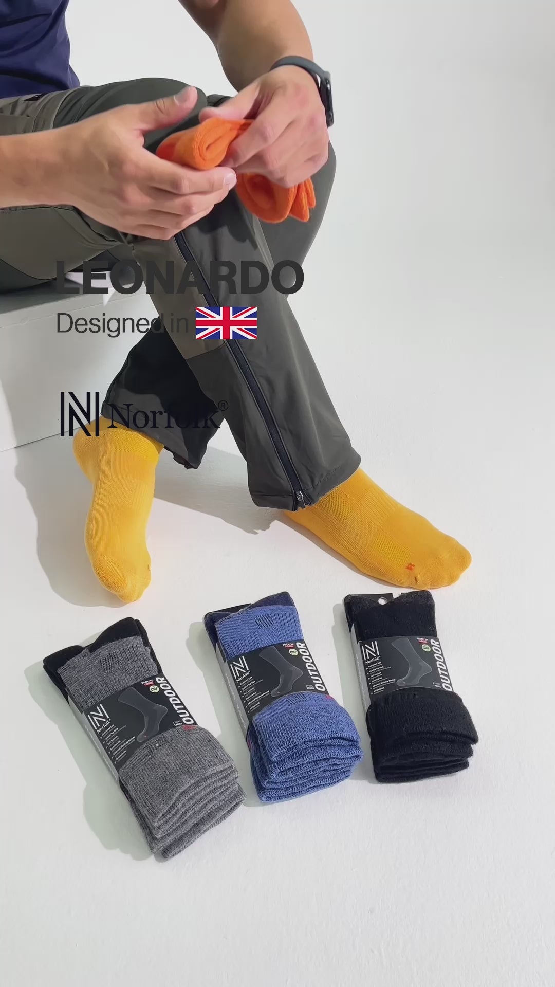 LEONARDO Merino Yünü Outdoor Yürüyüş Çorabı 2'li Paket Gri