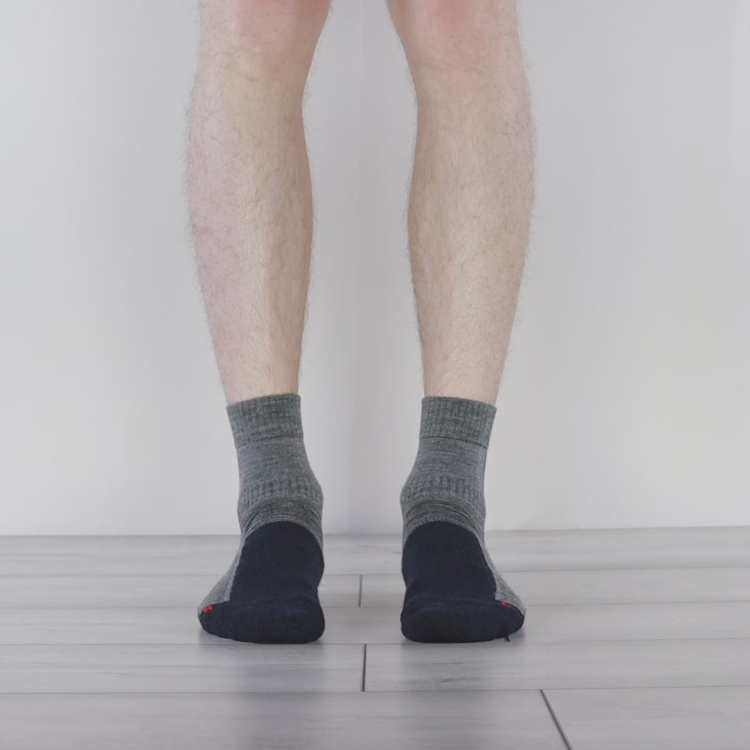 Leonardo QTR Merinos Yünü Yastıklamalı Bisiklet/Yürüyüş Çorabı 2'li Paket Siyah