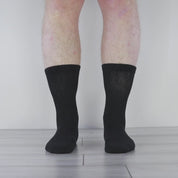 RIO Grip Yastıklı Ekstra Geniş Kaydırmaz Silikon Tabanlı Pamuklu Sağlık Çorabı 2'li Paket Siyah