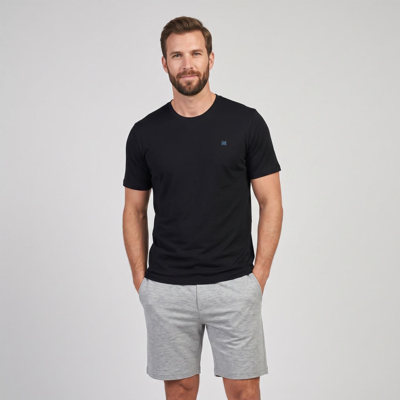 RAGNAR Organik Non-Mulesed %100 Merino Yünü T-Shirt - Siyah