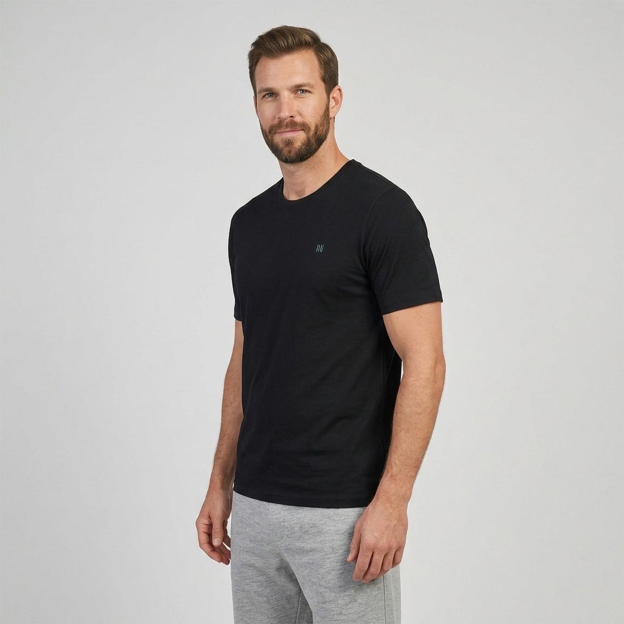 RAGNAR Organik Non-Mulesed %100 Merino Yünü T-Shirt - Siyah