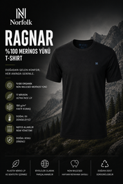 RAGNAR Organik Non-Mulesed %100 Merino Yünü T-Shirt - Siyah