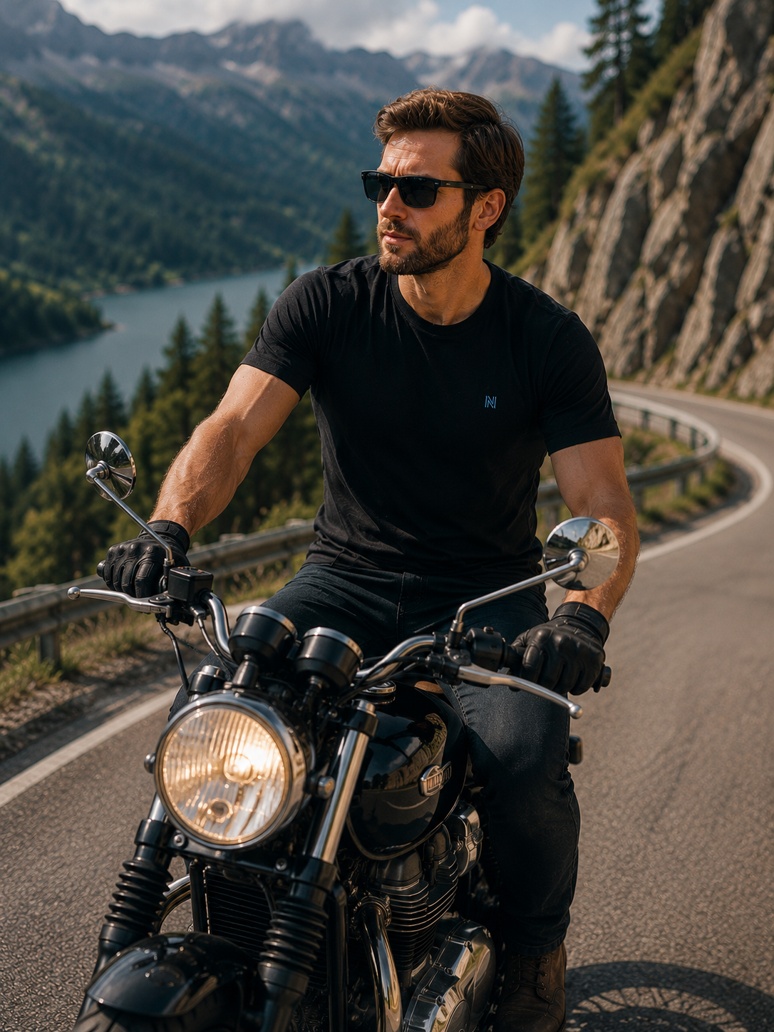 RAGNAR Organik Non-Mulesed %100 Merino Yünü T-Shirt - Siyah
