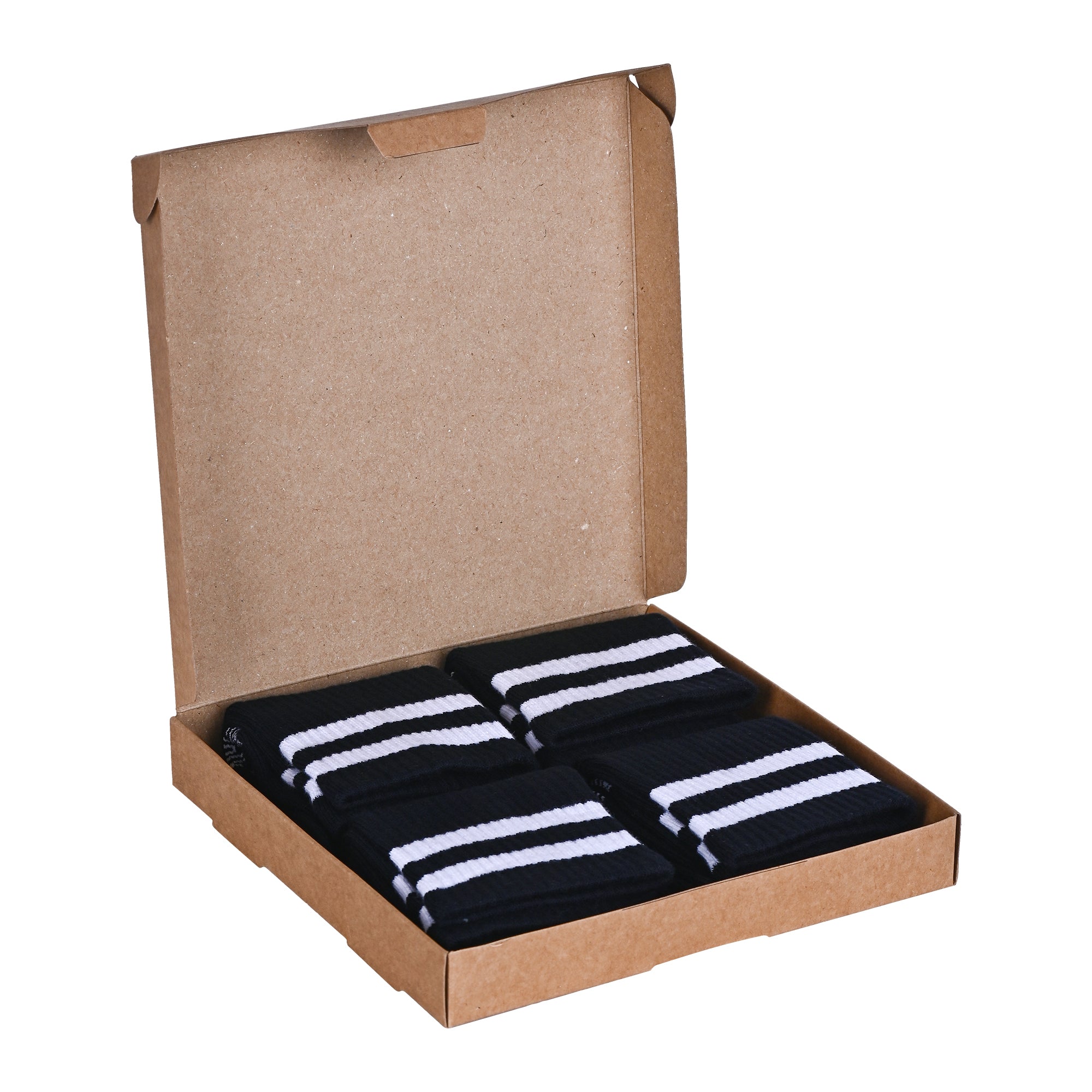 RETRO N-TWIST Bambu ve Pamuklu Günlük Çorap Siyah 4 Çift - Kraft Kutu