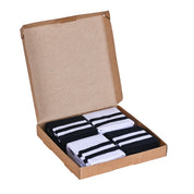 RETRO N-TWIST Bambu ve Pamuklu Günlük Çorap Siyah/Beyaz 4 Çift - Kraft Kutu