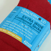 RIO Stretch+ Teknolojili Yastıklamalı Ekstra Geniş Pamuklu Rahat Çorap 2'li Paket Kırmızı