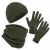 Winter Set %70 Merino Yünü Termal Bere Boyunluk ve Eldiven 3'lü Kış Seti - Yeşil