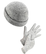 DAPHNE Alpaka Yün Bere ve Eldiven Seti (Gri)