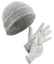 DAPHNE Alpaka Yün Bere ve Eldiven Seti (Gri)