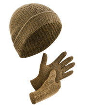 DAPHNE Alpaka Yün Bere ve Eldiven Seti (Kahverengi)