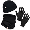Winter Set %70 Merino Yünü Termal Bere Boyunluk ve Eldiven 3'lü Kış Seti - Siyah
