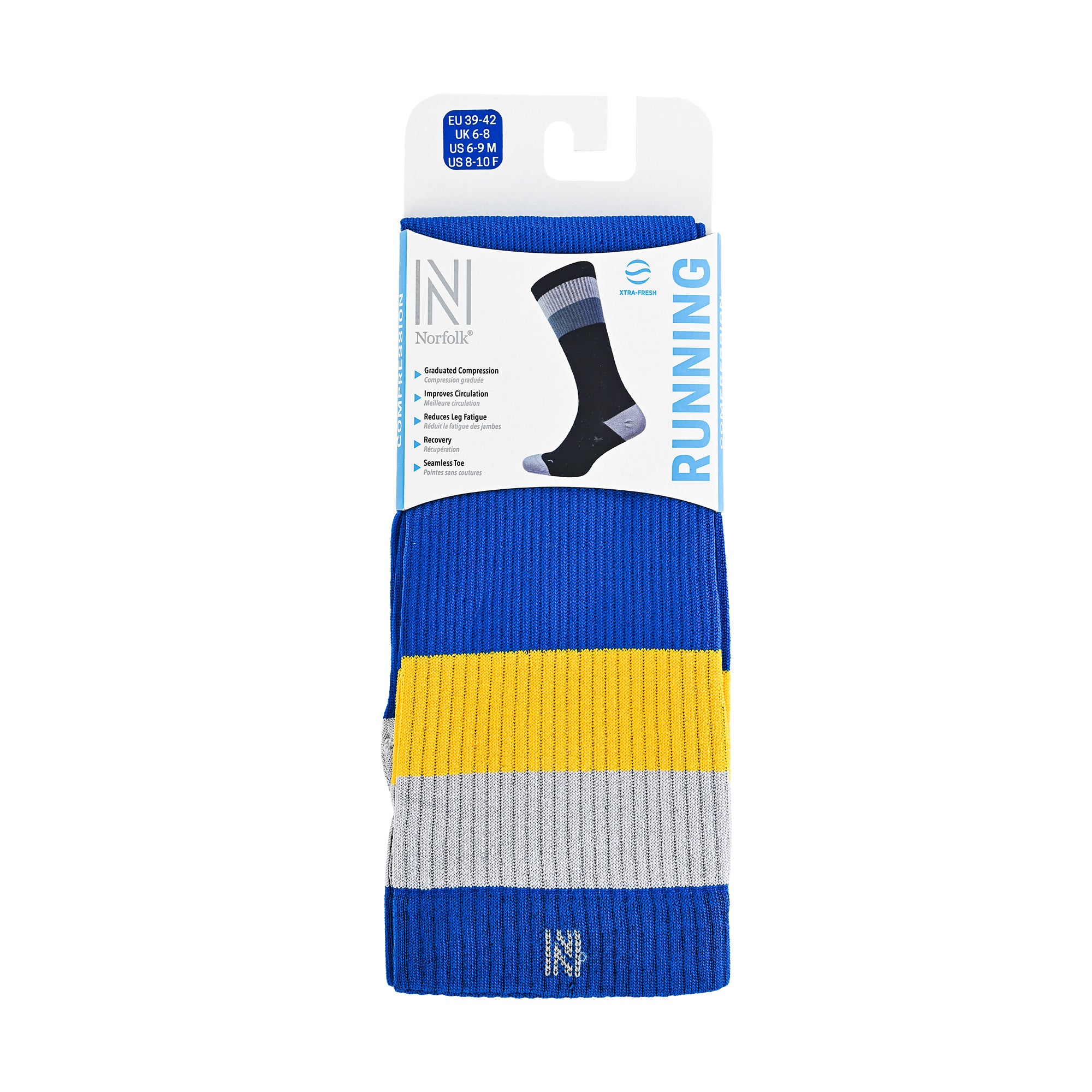 SEVILLA Gelişmiş Nem Kontrollü Light Compression Profesyonel Koşu Çorabı - Lacivert/Sarı