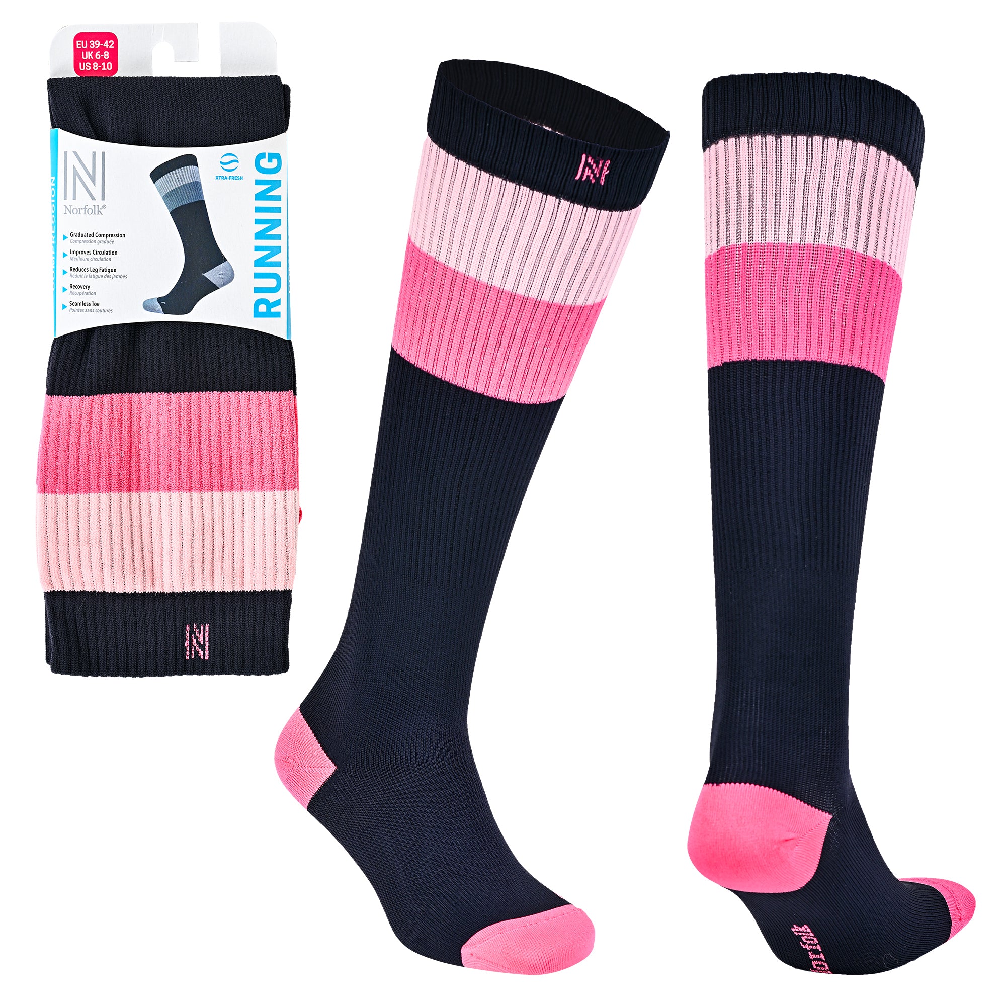 SEVILLA Gelişmiş Nem Kontrollü Light Compression Profesyonel Koşu Çorabı - Pembe