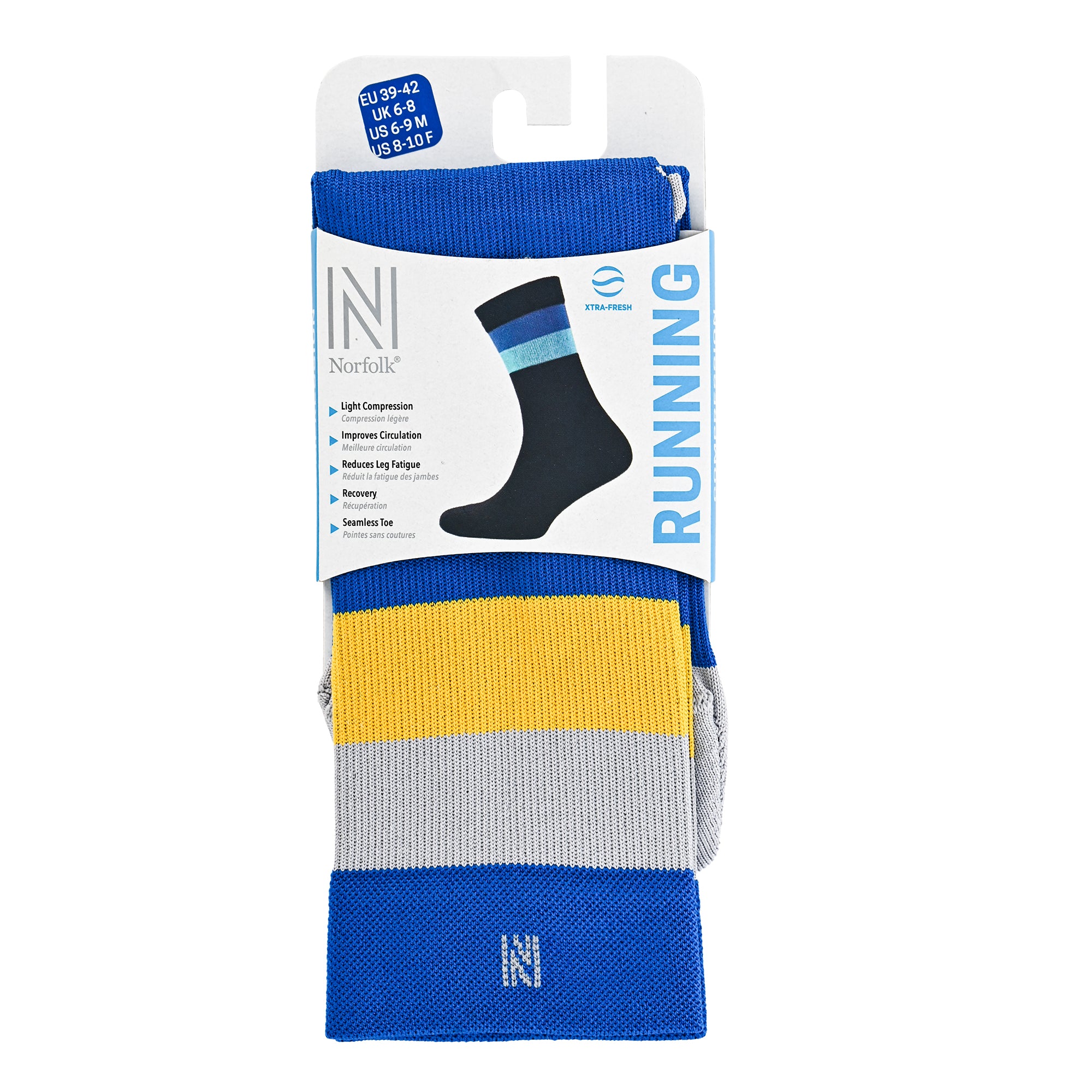 SEVILLA Crew Gelişmiş Nem Kontrollü Light Compression Profesyonel Koşu Çorabı - Lacivert/Sarı