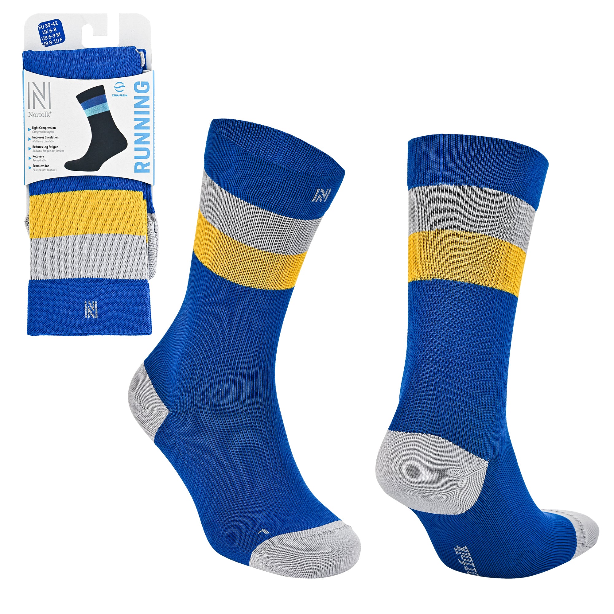 SEVILLA Crew Gelişmiş Nem Kontrollü Light Compression Profesyonel Koşu Çorabı - Lacivert/Sarı