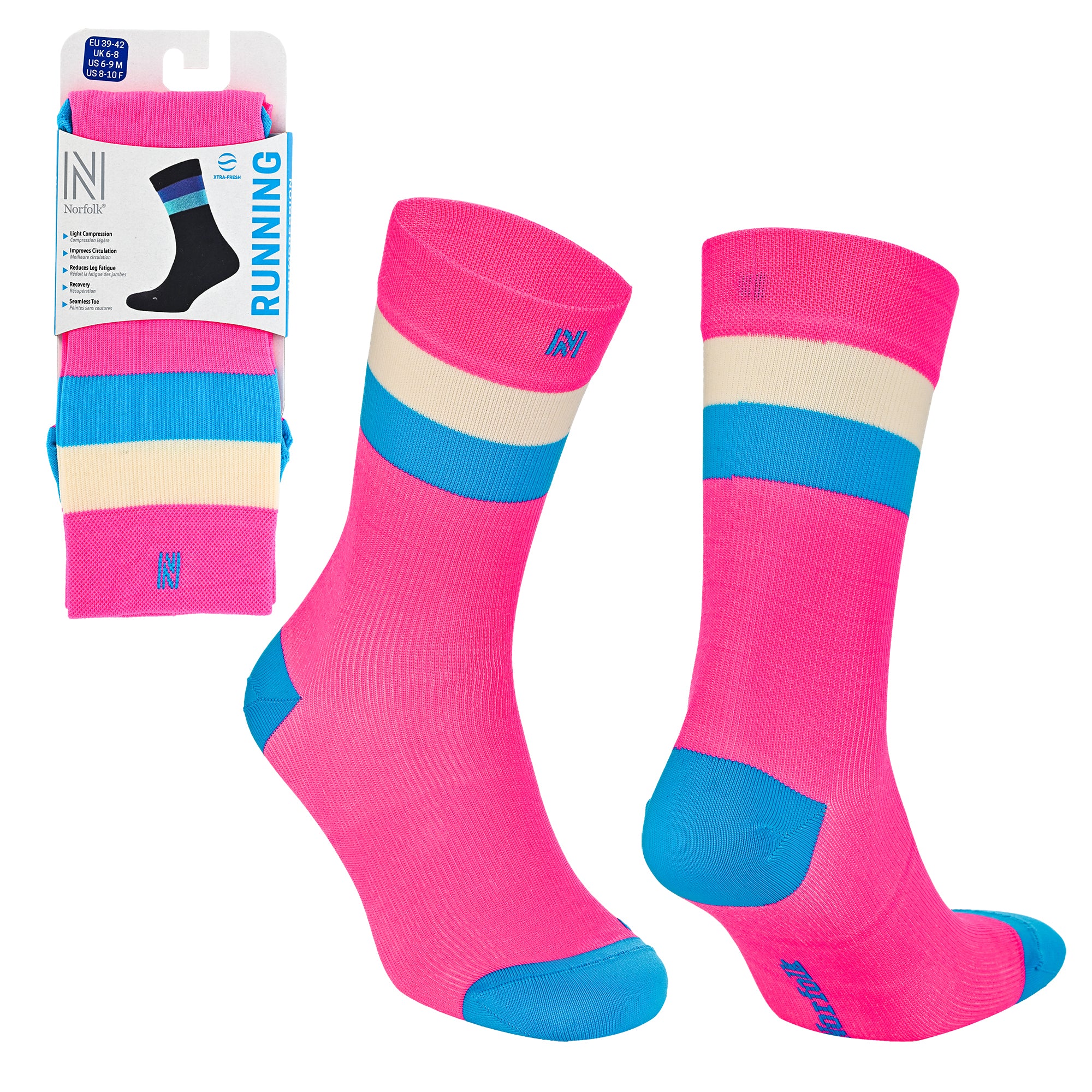 SEVILLA Crew Gelişmiş Nem Kontrollü Light Compression Profesyonel Koşu Çorabı - Pembe