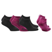 SHELDON LC Düşük Kesim Merino Yünü Outdoor Yürüyüş Çorapları 4'lü Paket Magenta/Siyah