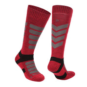 Snowbird %50 Merino Yünlü, Kramp Önleyici Kompresyon Kayak ve Snowboard Çorabı - Kırmızı