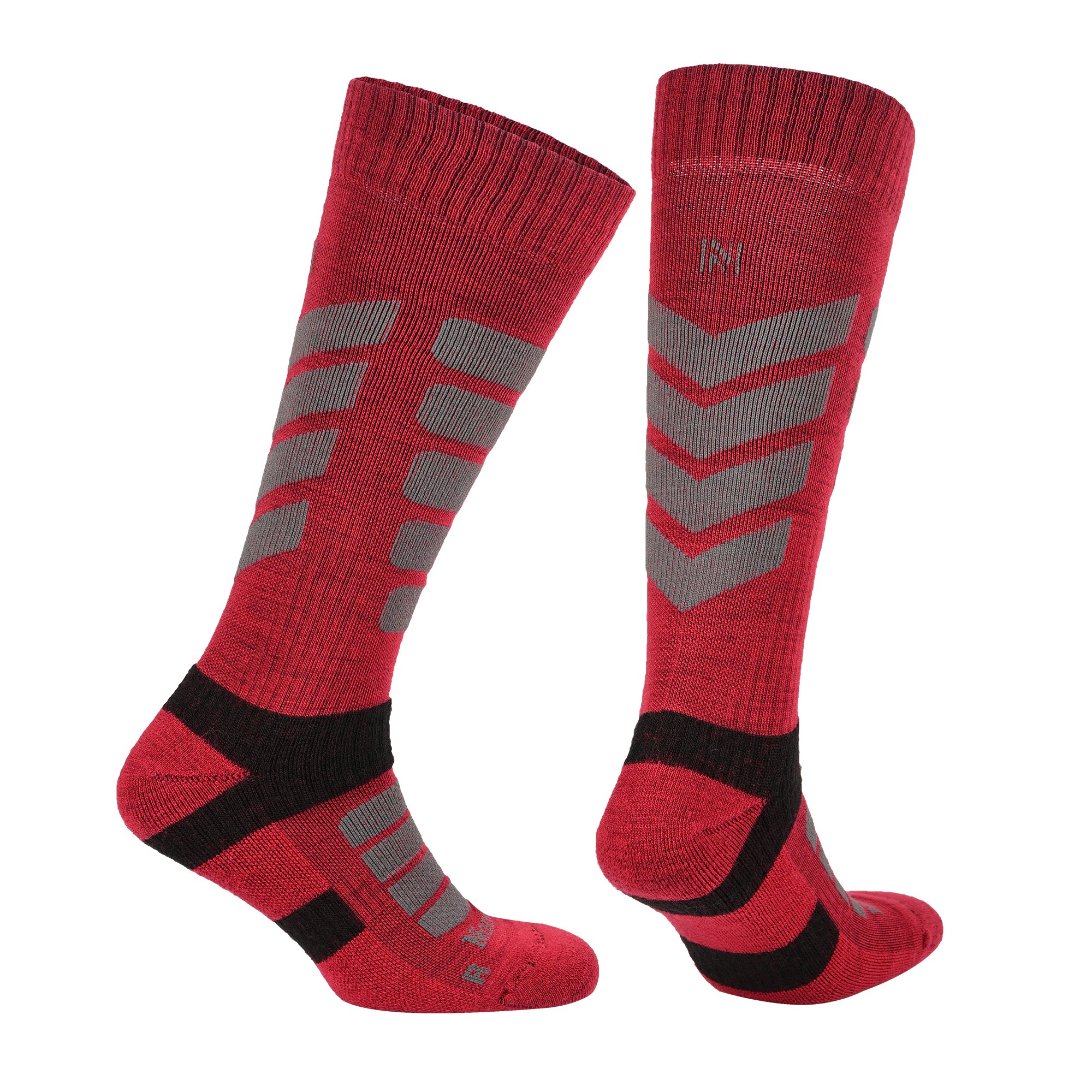 Snowbird %50 Merino Yünlü, Kramp Önleyici Kompresyon Kayak ve Snowboard Çorabı - Kırmızı