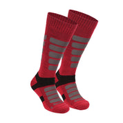 Snowbird %50 Merino Yünlü, Kramp Önleyici Kompresyon Kayak ve Snowboard Çorabı - Kırmızı