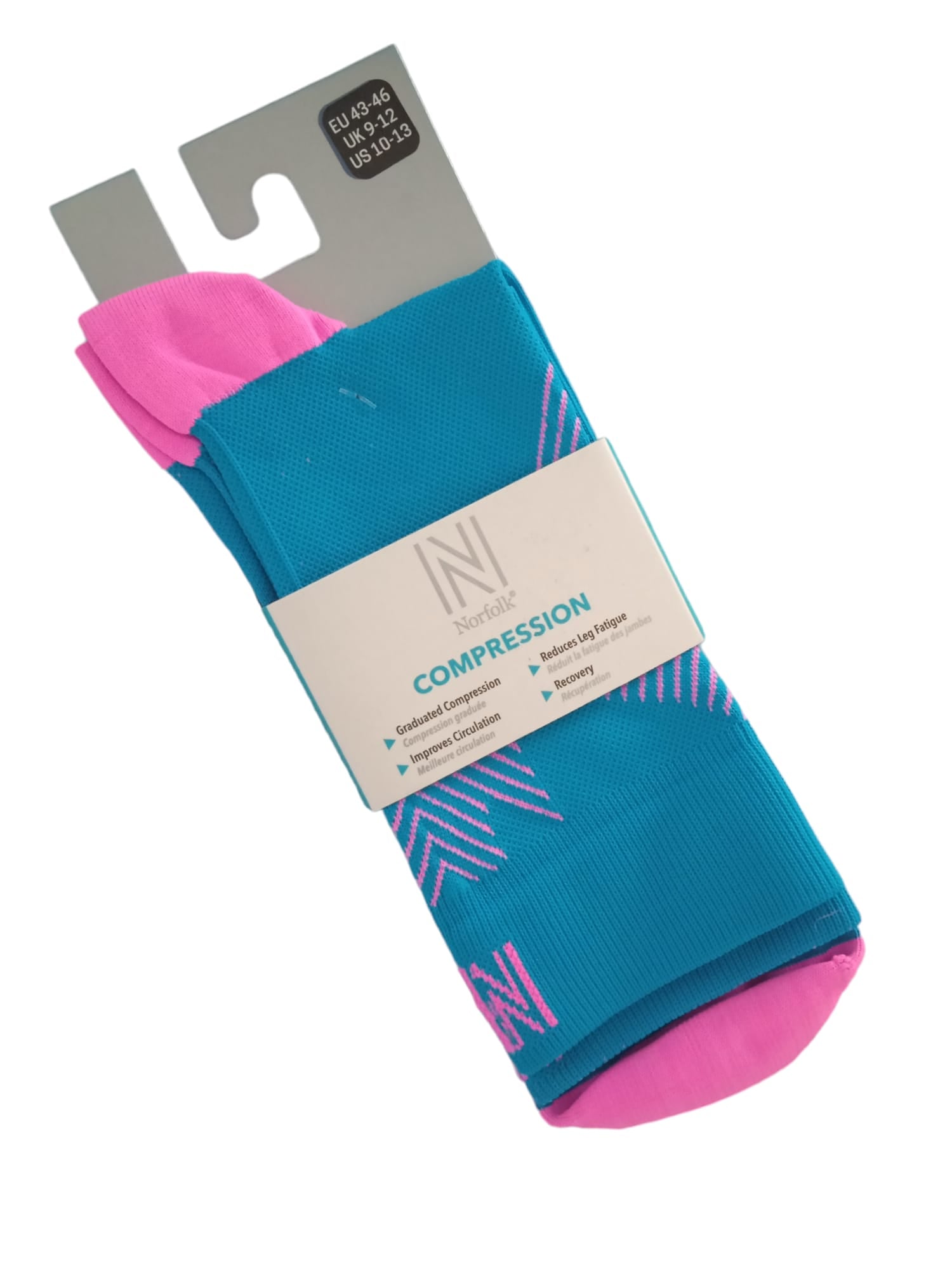 Valencia QTR Compression Profesyonel Koşu Çorapları Mavi/Pembe