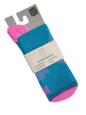 Valencia QTR Compression Profesyonel Koşu Çorapları Mavi/Pembe