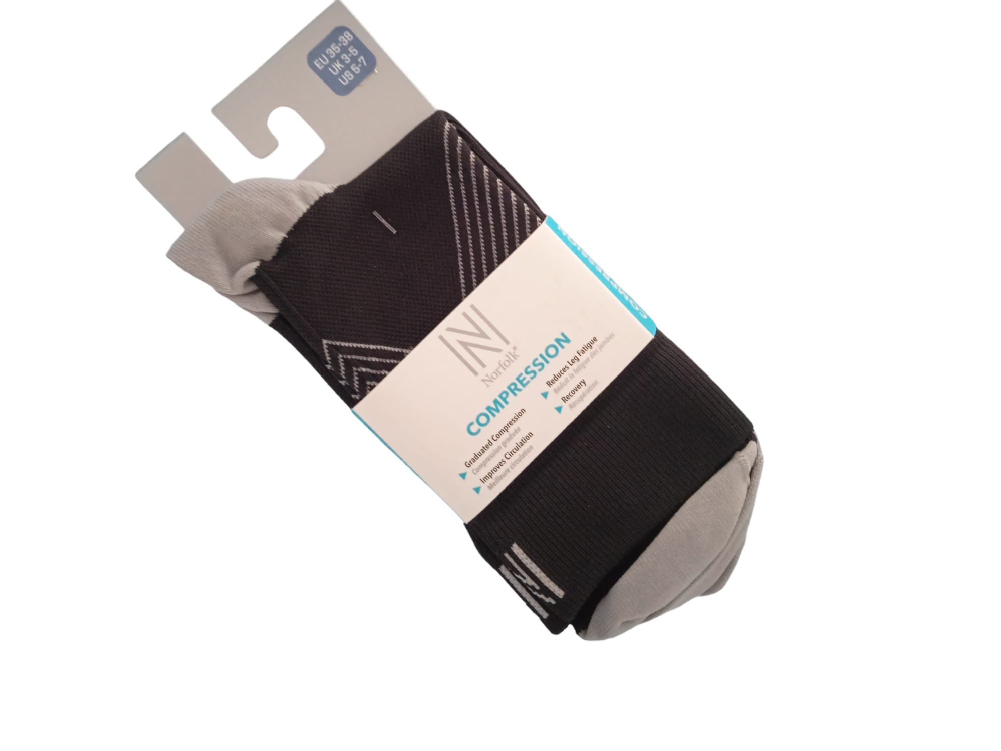 Valencia QTR Compression Profesyonel Koşu Çorapları Siyah/Gri