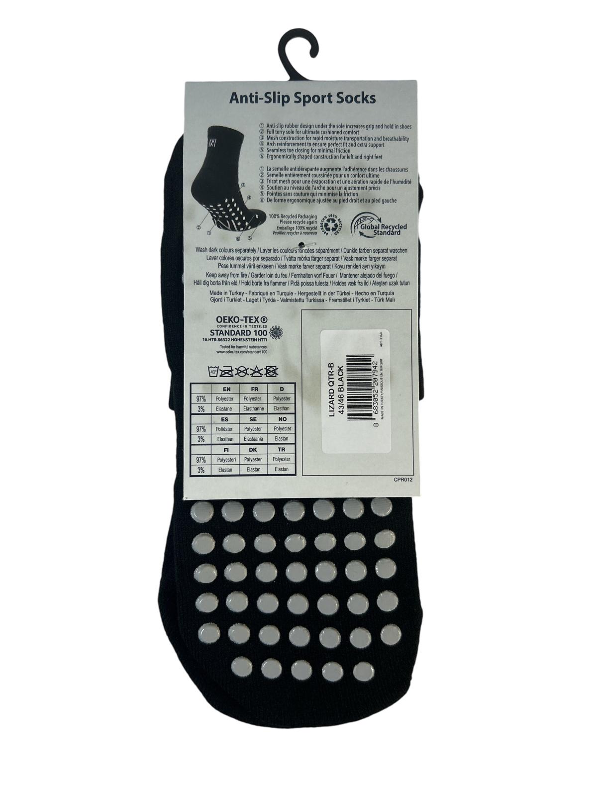 Lizard Multi-Sport Kaydırmaz Tabanlı Spor Çorabı Siyah