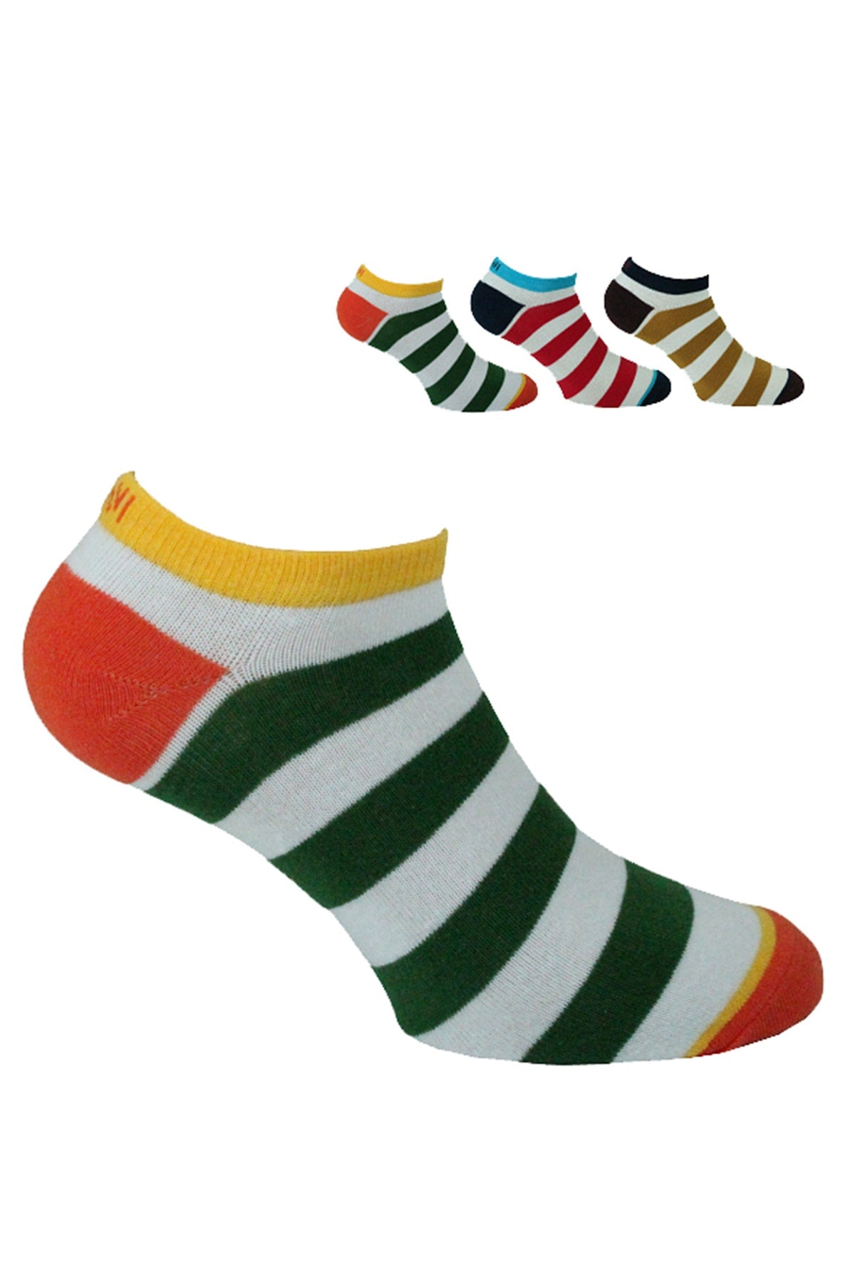 Sylvester %80 Pamuklu Günlük Çocuk Çorabı 3'lü Paket Yeşil/Kırmızı/Kahve